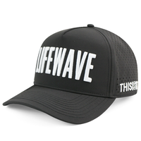 Casquette de baseball HS41 en gros OEM, broderie 3D en relief, 5 panneaux, perforée au laser, imperméable, avec logo personnalisé, pour sports de plein air