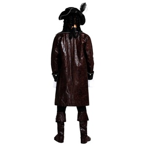 Kostum Kapten Bajak Laut Pria dengan Topi, Mantel, dan Sabuk untuk Pesta Bertema Halloween - Product Image 3