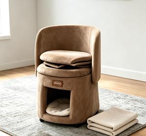 Indoor Home Furniture <b>Folding</b> Chair Pet Cat Cave <b>Bed</b> Orthopedic Memory Foam Dog <b>Bed</b> with Rollers - Product Image 1