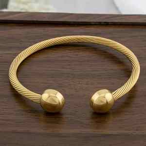Adjustable Elastic Stainless Steel Twisted Cable Cuff <b>Bangle</b> Bracelet Stylish <b>for</b> <b>Men</b> and Women - Product Image 6