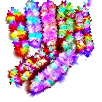 Guirlande Hawaïenne Lumineuse Épaisse qui Brille dans le Noir pour Adultes et Enfants - Accessoire de Scène, Fête, Danse, Photographie