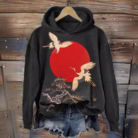 Robe ample Huayi Printemps-Automne Streetwear Basique Vintage Imprimé Artistique Japonais Sakura pour Femme Zhejiang Chine HUAYI1006 Prise en charge