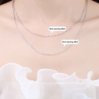 Collier en argent sterling S999 plaqué platine, vente en gros d'usine, chaîne à maillons luxueuse, pendentif minimaliste, chaîne de clavicule pour femmes