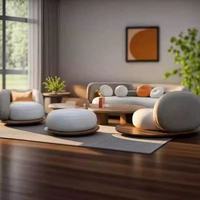 Nordic Teak Sofa Kombination Cloud Sofa Wohnzimmer kleinen Haushalt Licht Luxus Stoff Plattenspieler kreative Designer möbel
