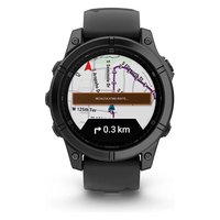 Reloj Inteligente (AMOLED) FENIX E Gris Pizarra, Aleación de Aluminio, Negro, 47 mm, Carga Magnética, Correa de Silicona, Sistema Operativo Garmin, Frecuencia Cardíaca Óptica