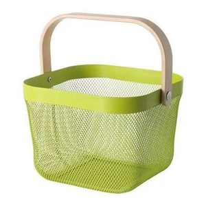 <span class=keywords><strong>Cestino</strong></span> per Frutta in Rete Metallica con Manico in <span class=keywords><strong>Legno</strong></span> per Uso Domestico - Product Image 2