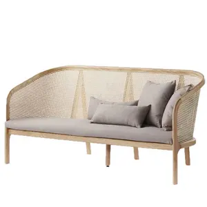 ריהוט מותאם אישית ציור חדר פשוט ספה ספה עיצובים עץ קש נצרים ספה