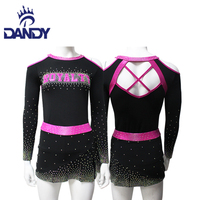 Uniforme de Cheerleading sublimé compétition de performance scolaire pour enfants hauts normaux jupe de Cheer avec cristal