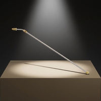 Pistolet d'arrosage de jardin télescopique avec lances métalliques et poignée souple, buse de pulvérisation en acier inoxydable pour tuyau d'arrosage