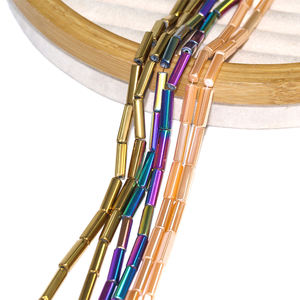 Cuentas de Cristal Checo en Tubo Rectangular Sólido de 5x20mm para Fabricación de Joyería, Tira Larga para Collares y Accesorios de Moda - Product Image 1