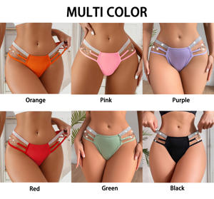 Celana Dalam Wanita Model Briefs Bernapas Motif Hati dengan Rantai Seksi untuk Wanita - Product Image 3