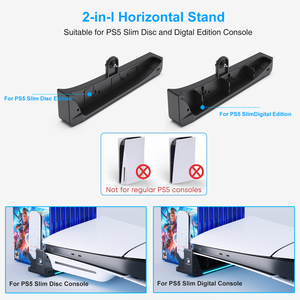 Support Horizontal RGB Honcam pour Console Slim avec 2 Moyeux USB, Station de Chargement pour Console Playstation 5 Slim - Product Image 5