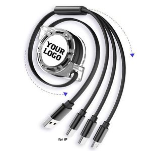 Câble USB 3-en-1 promotionnel en gros pour iPhone, câbles de données avec logo personnalisé, câble USB Type-C à charge rapide pour téléphone - Product Image 1