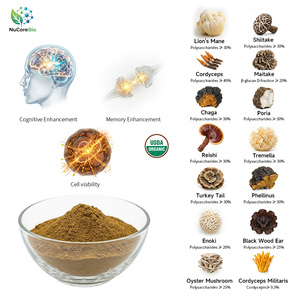 Extrait de champignon Crinière de lion USDA, Queue de dinde, Complexe de 14 champignons en poudre, Extrait aqueux, Protéines alimentaires, Vitamine, Lutéine - Product Image 1