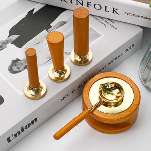Ensemble de tampons à cire d'étanchéité en bois avec cuillère en cuivre et tampons pour fournitures d'artisanat - Product Image 4