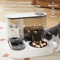 Distributeur d'eau et gamelle de rangement 2-en-1 USB pour animaux de compagnie (chien, chat) – Grande capacité, en PP, fonctionnement silencieux, double gamelle, utilisation extérieure