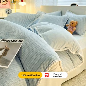 Juego <span class=keywords><strong>de</strong></span> Cuatro Piezas <span class=keywords><strong>de</strong></span> Ropa <span class=keywords><strong>de</strong></span> Cama para Niños, Invierno 2025, con Revestimiento <span class=keywords><strong>de</strong></span> PE, Transpirable, Jacquard, Funda <span class=keywords><strong>de</strong></span> Edredón <span class=keywords><strong>de</strong></span> Terciopelo <span class=keywords><strong>de</strong></span> Leche, Sábanas <span class=keywords><strong>de</strong></span> Coral, Textil para el Hogar - Product Image 3