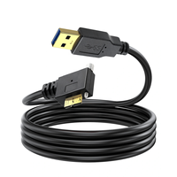 Cable USB 3.0 de 3.3 Pies, Tipo A Macho a Micro B Macho, Ángulo Recto de 90 Grados, Material de PVC, Conductor de Cobre Puro Blindado para Computadora/Impresora
