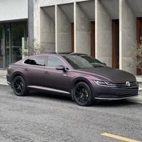 Vente de liquidation B2B, film de protection de carrosserie pour voiture ultra mat 55 pieds, violet magique à noir, vinyle PVC anti-rayures, film de changement de couleur pour automobile
