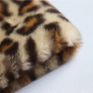 Nâu Màu Be Tan Đốm Leopard Print Faux Lông Thỏ Giả Vải Cho Trang Phục Fancy Dress