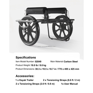 Chariot de transport pour kayak et canoë Yonk, chariot tout-terrain robuste et durable avec roues sans chambre à air de 15 pouces, chariot pour kayak - Product Image 3