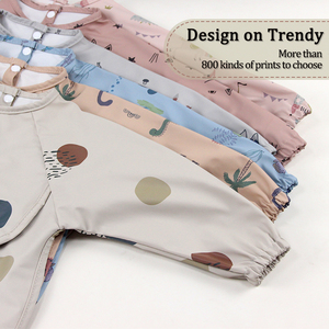 PU-Ärmel Kleinkind Kleinkind Langarm Fütterung Lätzchen Wasserdichte Baby Schürze Kittel für Kinder OEM Service Baby Lätzchen - Product Image 6