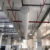 Conduit d'air suspendu rond en tissu pour système de distribution d'air de ventilation CVC industriel en usine et atelier