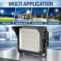 Projecteur à haute luminosité, minimum 150 lm/w, dimmable, équivalent 300 W, rotatif, IP65, terrain de sport, stade de football
