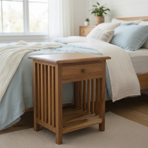 Wooden Bedside <b>Table</b> Nightstand Side Cabinet With Drawers Brown Bedroom <b>End</b> <b>Table</b> - Product Image 1