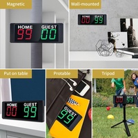 Papan Skor Cornhole Bertenaga Baterai Magnetik YIZHI, Papan Skor Digital LED Kecil Portabel dengan Remote Control dan Penyangga Meja