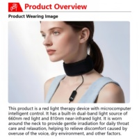 Ceinture chauffante infrarouge pour le cou et la gorge avec traitement de la douleur et support de formation sur site, thérapie par lumière rouge, alimentation USB, modèle U10-A