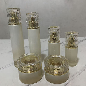 화이트 옐로우 럭셔리 화장품 유리병 세트 30G 50G 30ML 50ML 100ML 120ML 스킨 케어 포장 스킨 케어 용기 유리 병 - Product Image 2