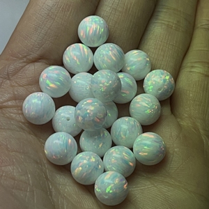Wholesale Ball Opal <b>Beads</b> 2mm 3mm 4mm 5mm 6mm Synthetic Fire Opal Full Hole/Half Hole/Without Hole Opal Stone Price - Product Image 4