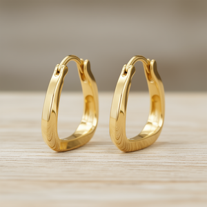 Pendientes de Aro E4505 en Oro Blanco, Joyería Clásica Unisex de Aleación, Chapados en Oro de 18K, Pendientes de Moda para Mujeres y Hombres - Product Image 2