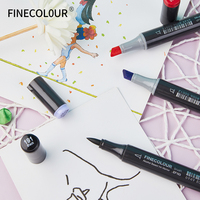 Finecolor — ensemble de stylos marqueurs de dessin à base d'alcool, double tête à double pointe, 4e génération, EF103, 12/24/36/48/60/72 couleurs