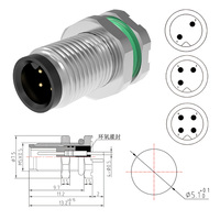 Connecteur M5 2 3 4 broches câble de capteur connecteur circulaire avant fixé prise industrielle câble de soudage connecteur étanche IP67