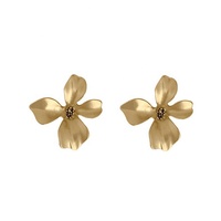 Mode mignon mat plaqué or fleur boucles d'oreilles fleur cerise-pomme boucles d'oreilles pour les femmes