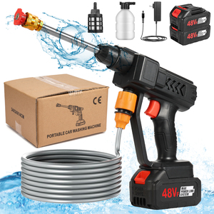 Thiết kế thời trang 21V áp lực cao ABS + không gỉ + thép + PP máy giặt xe súng sản lượng điện hai pin bao gồm - Product Image 2