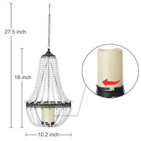 Lustre LED en cristal imperméable de style bohème avec fonction minuterie pour la décoration de patio et de jardin en extérieur