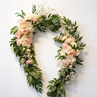RHD En gros : Décoration florale d'angle colorée et artificielle pour mariages, événements et fêtes, toile de fond de scène, bouquet de mariée
