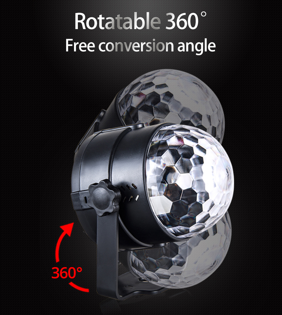 RGB Disco Ball LED Mini Night Wedding Stage LED Strobe Light Automatic Rotation Music Star Disco Laser Lighting LED Projector La