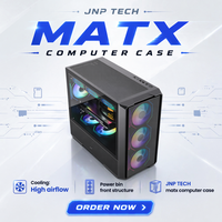 Boîtier PC de jeu TG Glass Gaming Mid Tower avec panneau latéral en verre trempé, support Micro ATX, construction en acier, conception optimisée pour la circulation de l'air, façade avant.