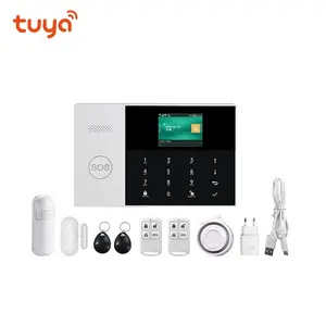 Shop Security Alarms TFT Screen Wireless Wired Security Systems Touch Keypad Tuya App GSM WiFi Home Alarm System with Sensors