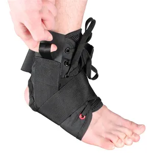 Faixa elástica de tornozelo com logotipo personalizado, faixa preta de laço, ajustável, para caminhadas, ciclismo, tornozelo