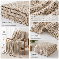 Nordischer Sandteppich Büro-Schlafdecke aus Korallenfleece Einfarbige Gestrickte Wolldecke im Instagram-Stil