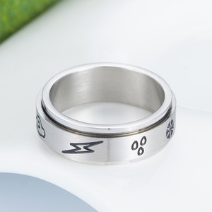 Stainless Steel Rotatable <b>Ring</b> With Weather Symbols Stress Relief Jewelry Unisex Fashion <b>Ring</b> - Product Image 4