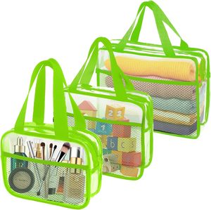 Pochette de voyage transparente en PVC et nylon, mignonne, pour maquillage, organiseur de rangement, trousse à cosmétiques zippée, pochette à monnaie de voyage - Product Image 1