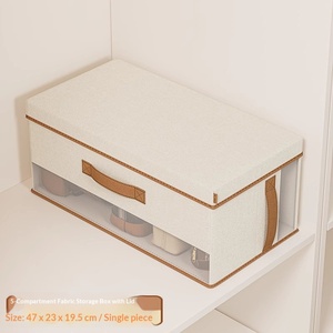 Caja de Almacenamiento de Ropa de Plástico, Plegable y Apilable, con Divisores y Compartimentos, Estilo Japonés, para Bolsas y Carteras - Product Image 6