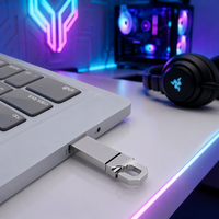 Flash Drive USB 2.0 3.0 Mini Metal Custom LOGO Terlaris 2026, 1GB-128GB Grosir
