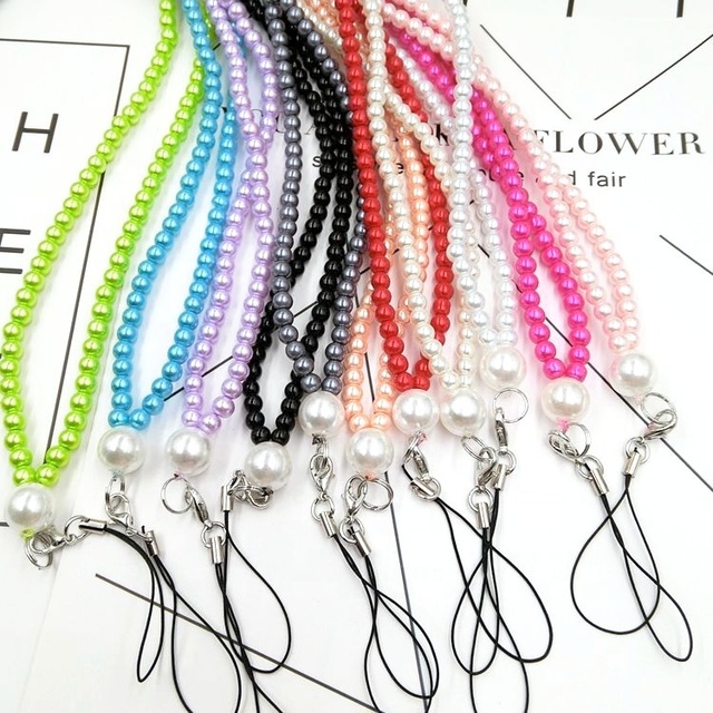 Factory Price Pearl Phone Lanyard Fashion Mobile Phone Straps Cell Phone Accessories Factory Wholesale Universal Rope